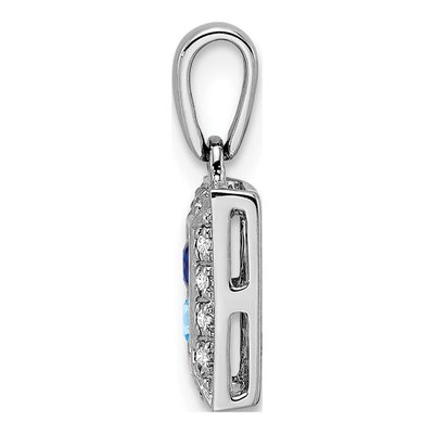 14K White Gold Diamond Family Birthstone Pendant – view 3
