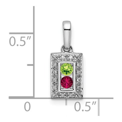 14K White Gold Diamond Family Birthstone Pendant – view 6
