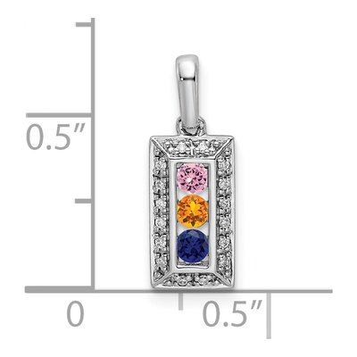 14K White Gold 1/20 ct tw Diamond Family Birthstone Pendant – view 6