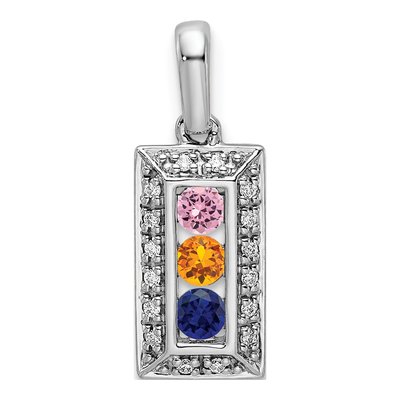 14K White Gold 1/20 ct tw Diamond Family Pendant – view 2