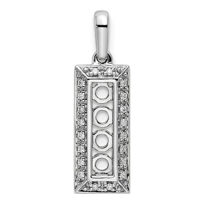 14K White Gold 1/20 ct tw Diamond Family Birthstone Pendant – view 5