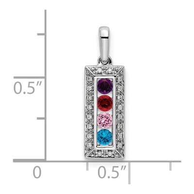 14K White Gold 1/20 ct tw Diamond Family Birthstone Pendant – view 6