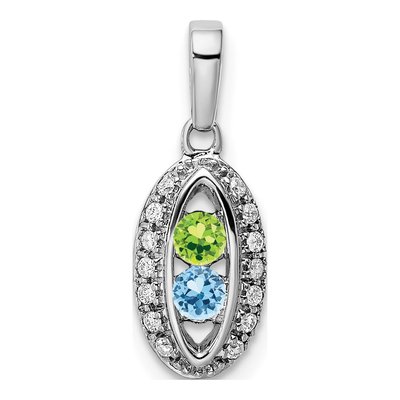 14K White Gold 1/15 ct tw Diamond Family Pendant – view 2