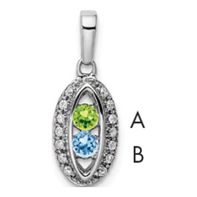 14K White Gold 1/15 ct tw Diamond Family Pendant