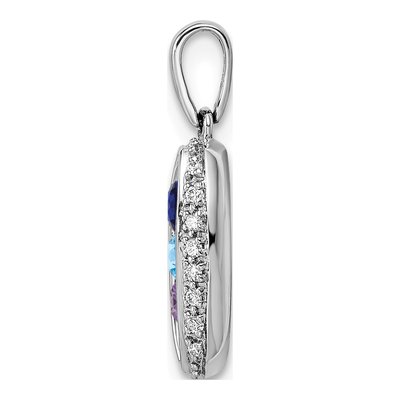 14K White Gold 1/15 ct tw Diamond Personalized Family Pendant – view 3