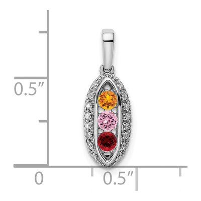14K White Gold 1/15 ct tw Diamond Personalized Family Pendant – view 6