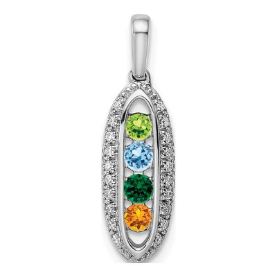 14K White Gold 0.09 ct tw Diamond Personalized Family Pendant – view 2
