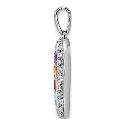 14K White Gold 0.09 ct tw Diamond Personalized Family Pendant – view 3