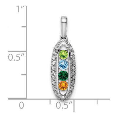 14K White Gold 0.09 ct tw Diamond Personalized Family Pendant – view 6