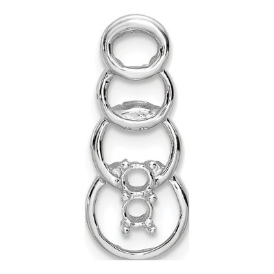 14K White Gold 2-Stone Family Pendant Mounting – view 3