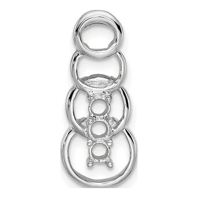 14K White Gold 3-Stone Family Pendant Mounting – view 3