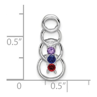 14K White Gold 3-Stone Family Pendant Mounting – view 4