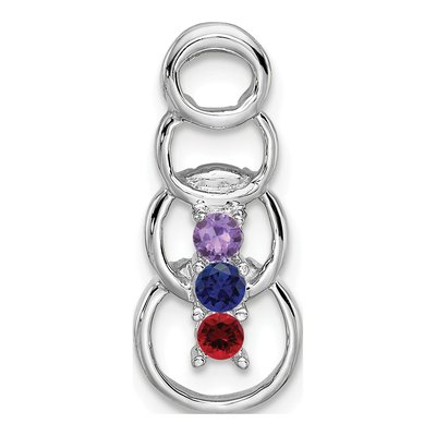 14K White Gold Personalized 3-Stone Family Pendant – view 2