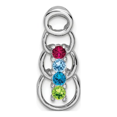 14K White Gold Personalized 4-Stone Family Pendant – view 2
