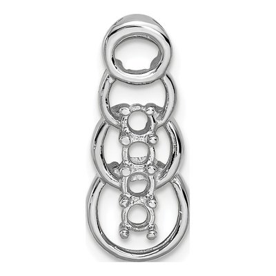 14K White Gold Personalized 4-Stone Family Pendant – view 3
