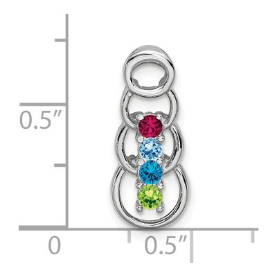14K White Gold Personalized 4-Stone Family Pendant – view 4
