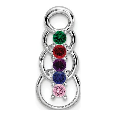 14K White Gold 5-Stone Family Pendant | Personalized – view 2