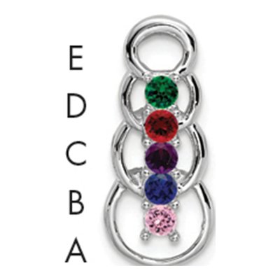 14K White Gold 5-Stone Family Pendant Mounting