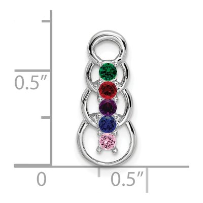 14K White Gold 5-Stone Family Pendant – view 4