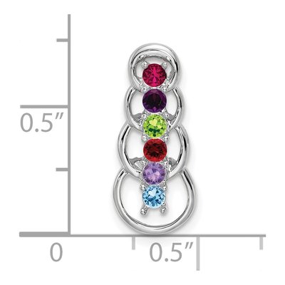 14K White Gold 6-Stone Family Pendant Mounting – view 4