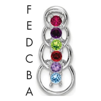 14K White Gold 6-Stone Family Pendant Mounting
