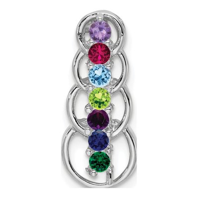 14K White Gold 7-Stone Family Pendant Mounting – view 2