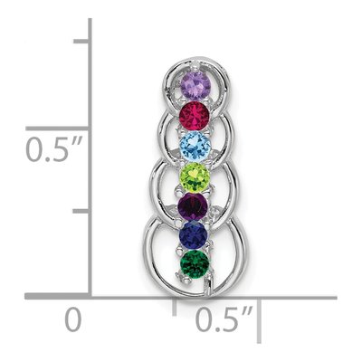 14K White Gold 7-Stone Family Pendant Mounting – view 4