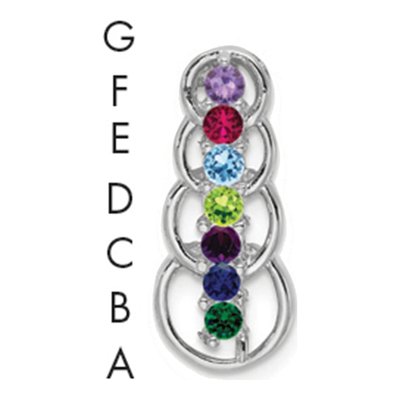 14K White Gold 7-Stone Family Pendant Mounting