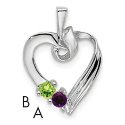 14K White Gold 2-Stone Family Pendant Mounting
