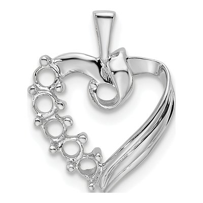 14K White Gold 5-Stone Family Pendant Mounting – view 3