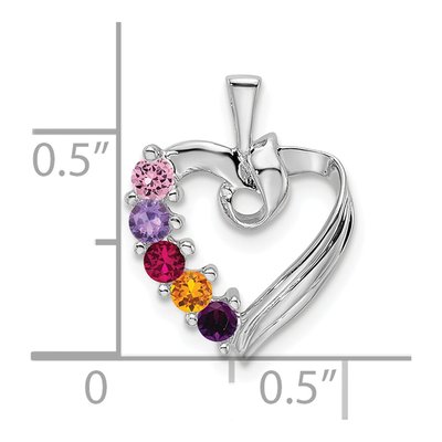 14K White Gold 5-Stone Family Pendant – view 4