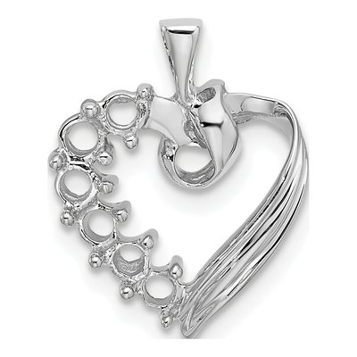 14K White Gold 6-Stone Personalized Family Pendant Mounting – view 3