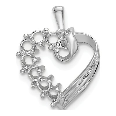 14K White Gold 7-Stone Family Pendant Mounting – view 3