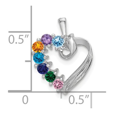 14K White Gold 7-Stone Family Pendant Mounting – view 4