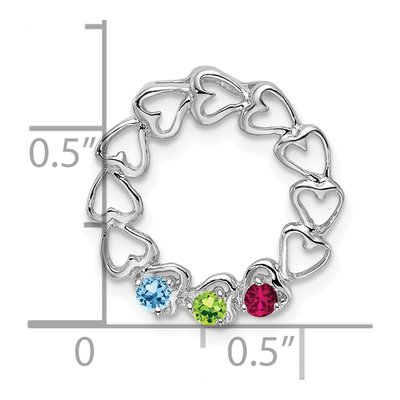 14K White Gold 3-Stone Family Pendant Mounting – view 4