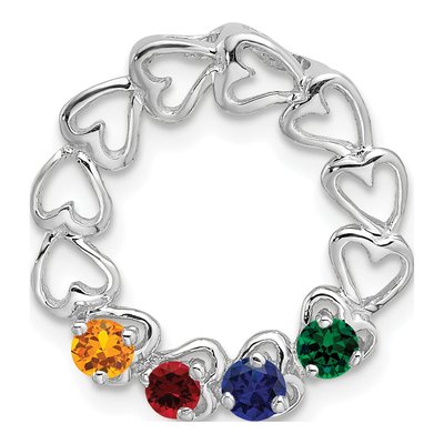 14K White Gold 4-Stone Family Pendant Mounting – view 2