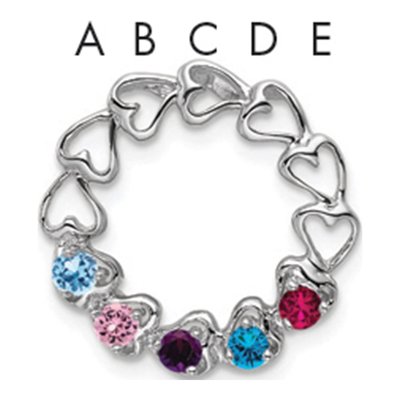 14K White Gold 5-Stone Family Pendant Mounting