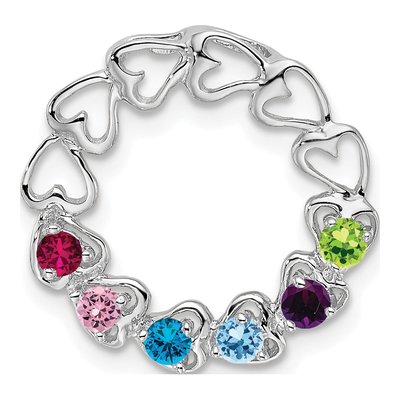 14K White Gold 6-Stone Family Pendant – view 2