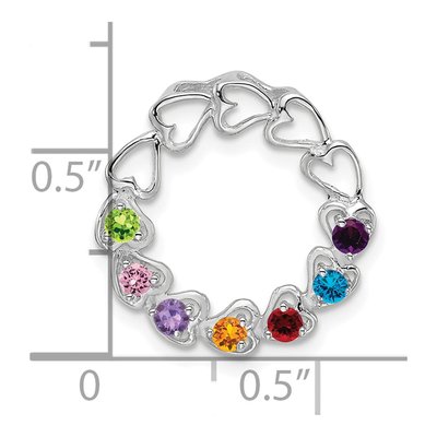 14K White Gold 7-Stone Family Pendant Mounting – view 4