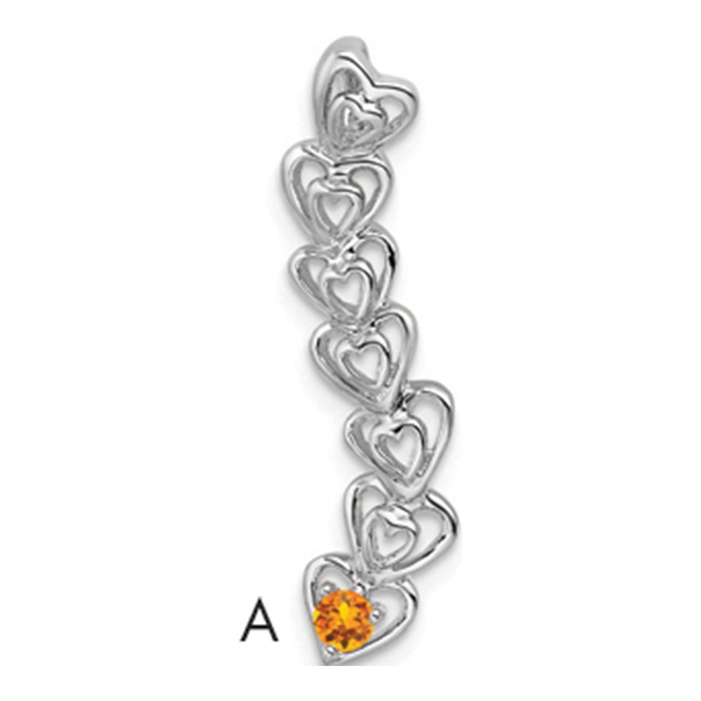 14K White Gold Rhodium-Plated 1 Synthetic Stone Family Pendant