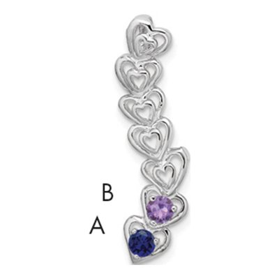 14K White Gold 2-Stone Family Pendant Mounting