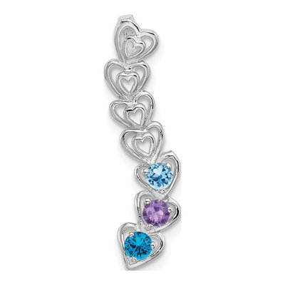 14K White Gold 3 Stone Family Pendant Mounting – view 2