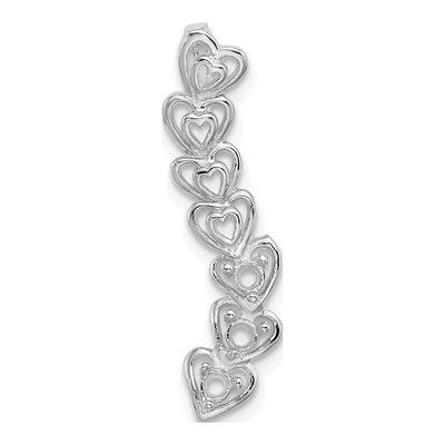 14K White Gold 3 Stone Family Pendant Mounting – view 3