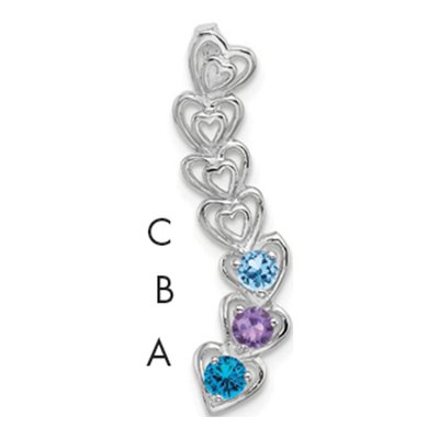 14K White Gold Family Pendant
