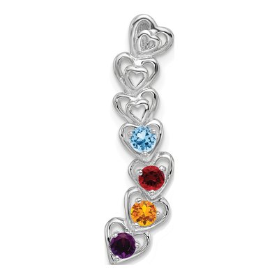 14K White Gold 4-Stone Family Pendant Mounting – view 2