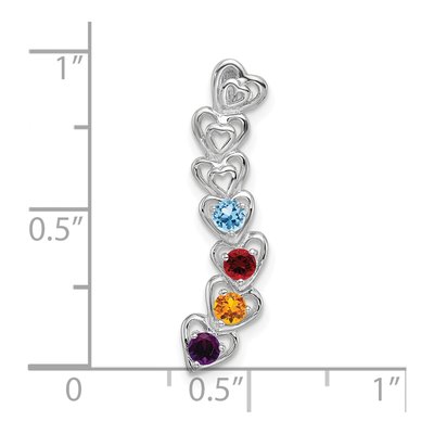 14K White Gold 4-Stone Family Pendant Mounting – view 4