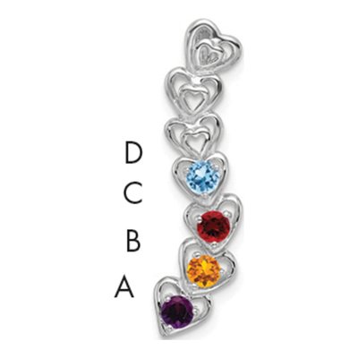 14K White Gold 4-Stone Family Pendant Mounting