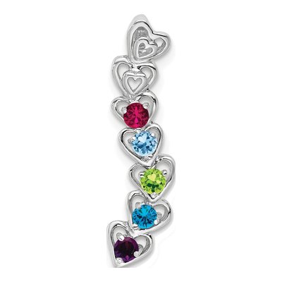 14K White Gold 5-Stone Family Pendant Mounting – view 2
