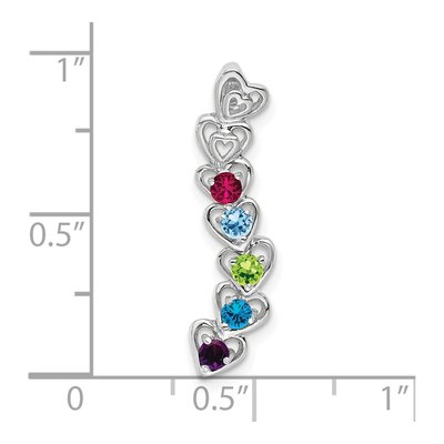 14K White Gold 5-Stone Family Pendant Mounting – view 4