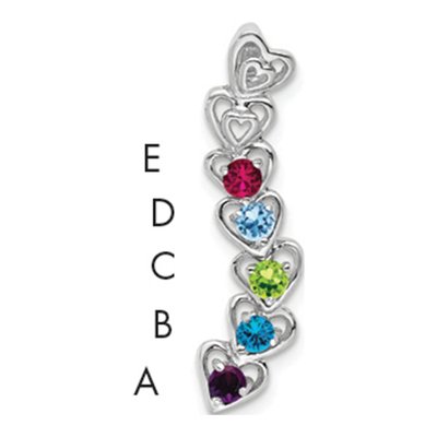 14K White Gold 5-Stone Family Pendant Mounting